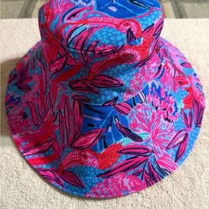 Lilly Pulitzer Pink and Blue Patterned Sun Hat
